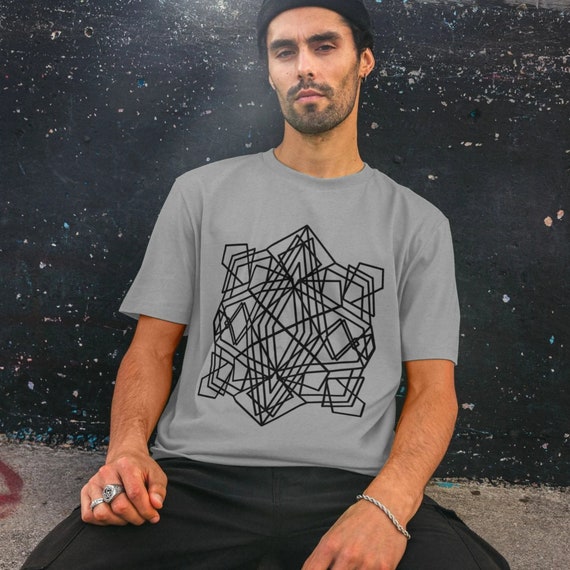 Geometric Recycled Organic Cotton Men\'s T-shirt, Minimalist Top, Abstract  Tee, Graphic Tee, Geometric Pattern Shirt, Sustainable Tee, Gift - Etsy