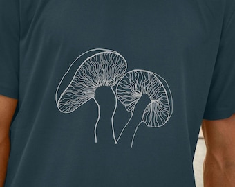 Men's Organic Cotton Vegan T-shirt: Mushrooms Print (Print on Demand)