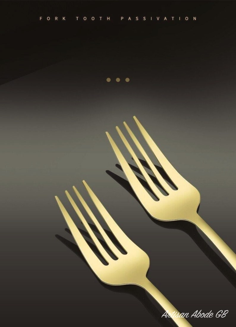 Luxury Golden Cutlery Set 24pcs Golden Cutlery Knife, Fork, Desert Spoon, Tea Spoon Home Decoration Supplies image 2