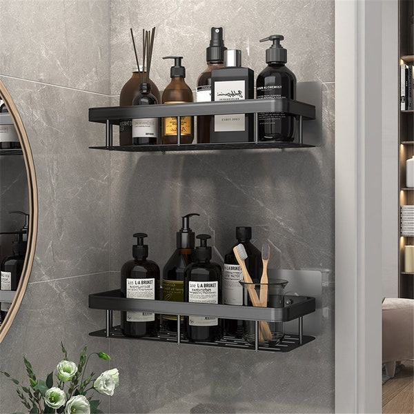 Bathroom Shelving - Punch Free Shelving - Bathroom Organiser - Floating Shelf for Bathroom - Shampoo and Shower Gel Organiser