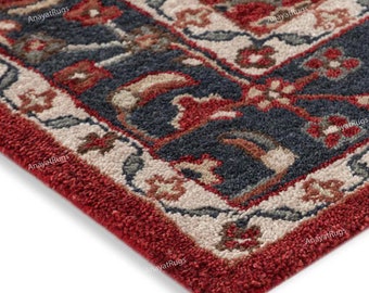 Traditional Carpet Handmade Tufted Rug Bedroom Area Rug Customized Rug Home Decor Rug Square Rug Floral Designer Rug