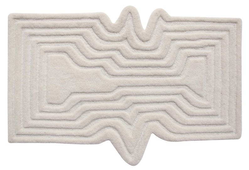 Hand Tufted Rug Irregular Shaped Rug, Ivory Rugs for living room Handmade tufted rug Irregular rug Modern Bohemian custom Funky shape Rug
