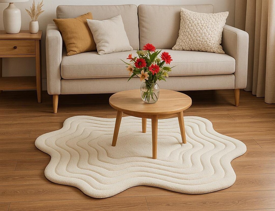 Tufted Rugs Irregular Shape 5x5 Area Rug - Etsy UK