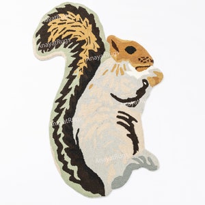 Latch Hook Rug Kit for Adults Squirrel Pattern Printed Canvas DIY