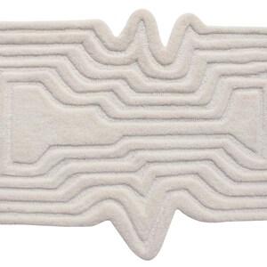 Hand Tufted Rug Irregular Shaped Rug, Ivory Rugs for living room Handmade tufted rug Irregular rug Modern Bohemian custom Funky shape Rug
