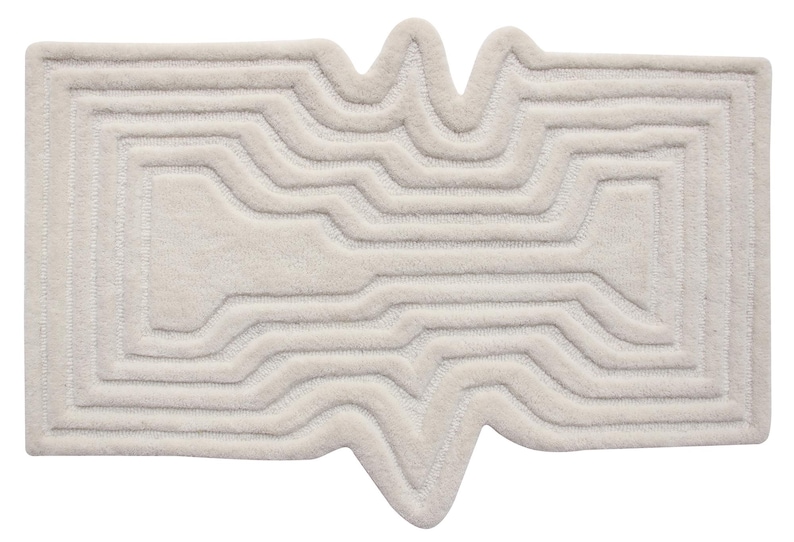 Hand Tufted Rug Irregular Shaped Rug, Ivory Rugs for living room Handmade tufted rug Irregular rug Modern Bohemian custom Funky shape Rug