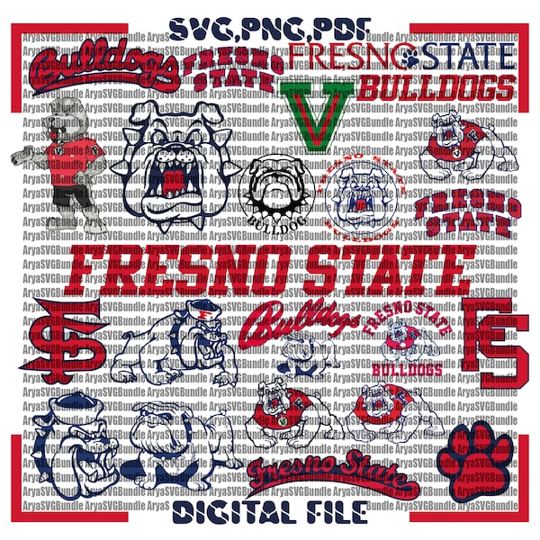 Fresno State University SVG, Bulldogs SVG, Athletics, Game Day, Mom, Basketball, College, Football, Instant Download.