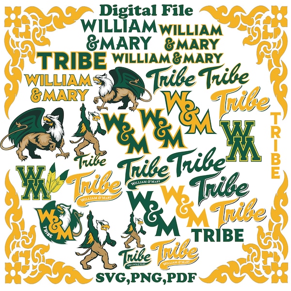 Tribe SVG, William and Mary University SVG, Game Day, Basketball, Football, Mom, Collage, Athletics, Instant Download.