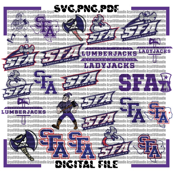 Lumberjacks SVG, Football Team, Basketball, Collage, Athletics, Game Day, Stephen F Austin SVG, Mom, University, SFU, Instant Download.