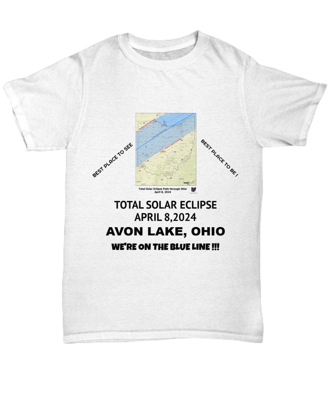Unisex Tee 2024 Total Solar Eclipse Avon Lake Ohio We're Etsy