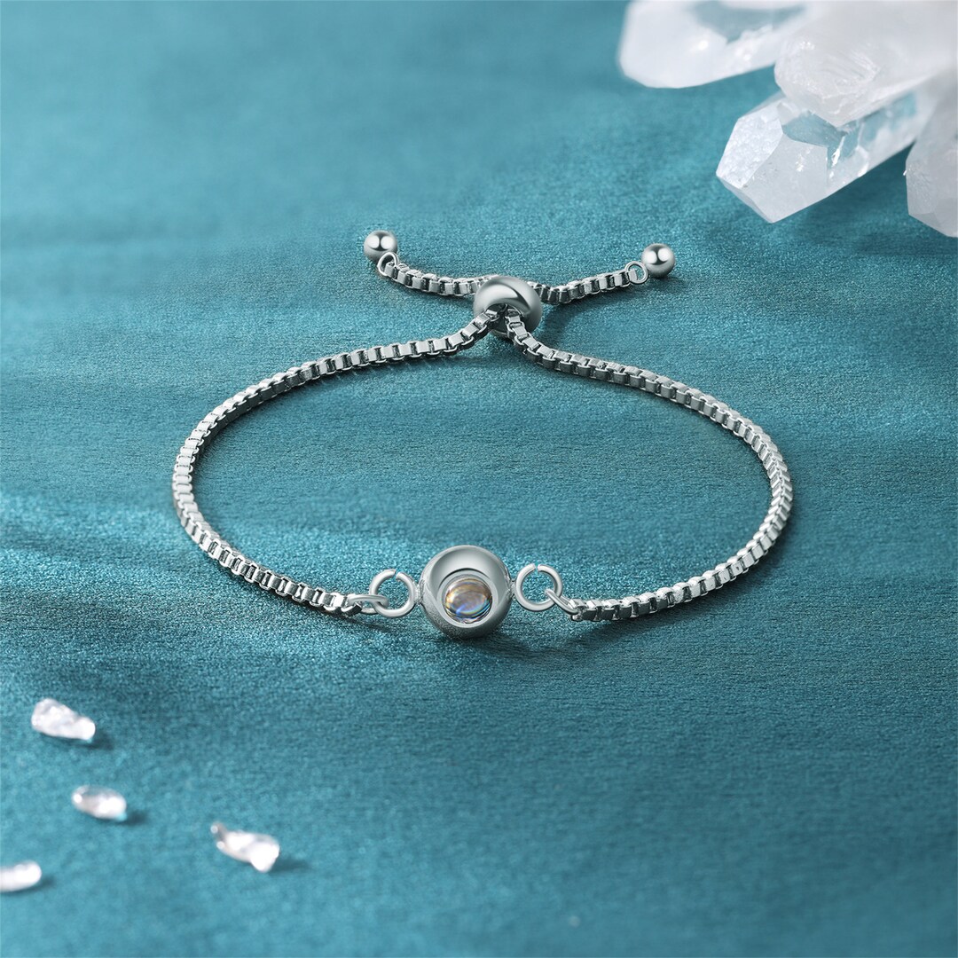 Custom Bracelets With Picture Inside, Personalised Heart Picture