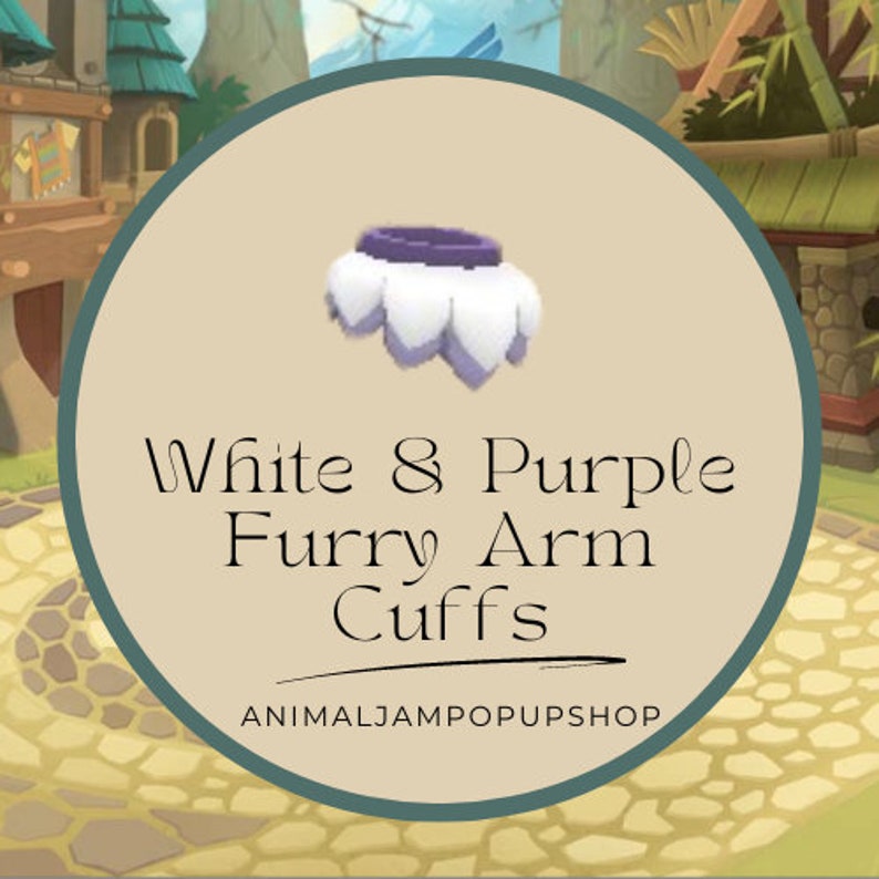 Animal Jam Play Wild White & Purple Furry Arm Cuffs AJPW I Etsy
