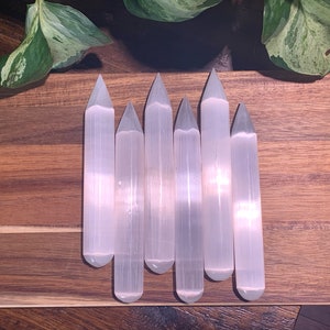 Selenite Wand, Pointed Selenite Wand, Selenite Crystal Wand