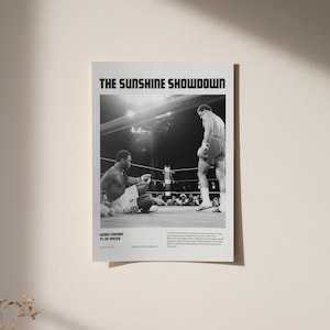 The Sunshine Showdown / George Foreman vs Joe Frazier / 22 gennaio 1973 / Poster da muro di boxe
