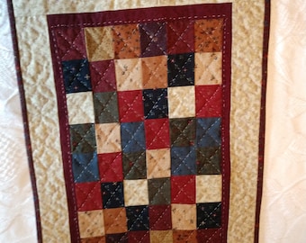Multi colored Checkerboard small quilt