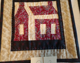 Paisley and gold primitive house wall hanging