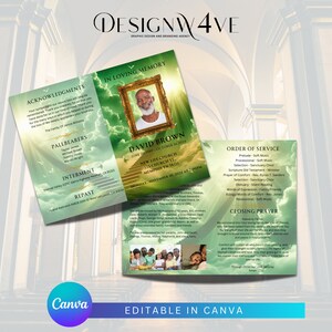 Programme commémoratif| Programme des funérailles de 8 pages |Célébration de la vie |Souvenir |Téléchargement numérique |Modèle toile