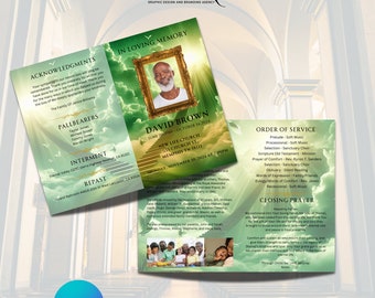 Memorial program| 8 Pages Funeral Program |Celebration of Life |Keepsake |Digital Download |Canva Template