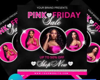 Black Friday Flyer, Black Friday Sale, Pink Friday Flyer, Pink Friday Sale, November Book Now, November Appointment Lash Hair Braid Nail Wig