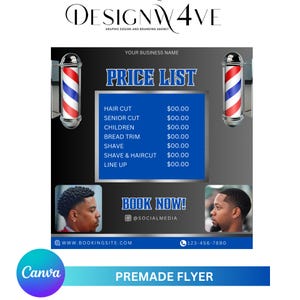 Barber Bookings Now Open Appointments Available Canva Flyer Template for Haircuts