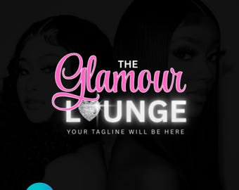 Plantilla de logotipo DIY en rosa intenso: Diseño Glamour Lounge (Canva)