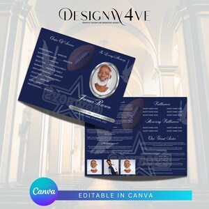 Memorial program| Funeral Program |Celebration of Life |Keepsake |Digital Download |Canva Template