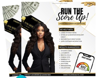 Credit Repair Flyer Template: DIY Social Media Design (Canva Editable)