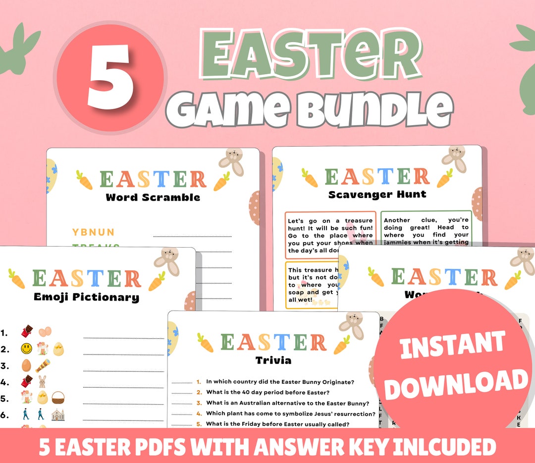 Easter Games Bundle: Kids Printable Activities (PDF Download) - Etsy