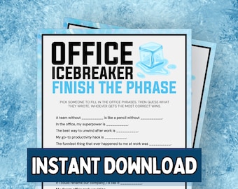 Office Icebreaker Finish The Phrase Game, Finish The Phrase, Office Party, Icebreaker Game, CoWorker Games, Team Building, Work Retreat Game