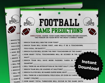 Football Game Predictions, Football Party Games, Super Bowl Party Games, Tailgate, Superbowl Game, Super Bowl Games, Fantasy Football