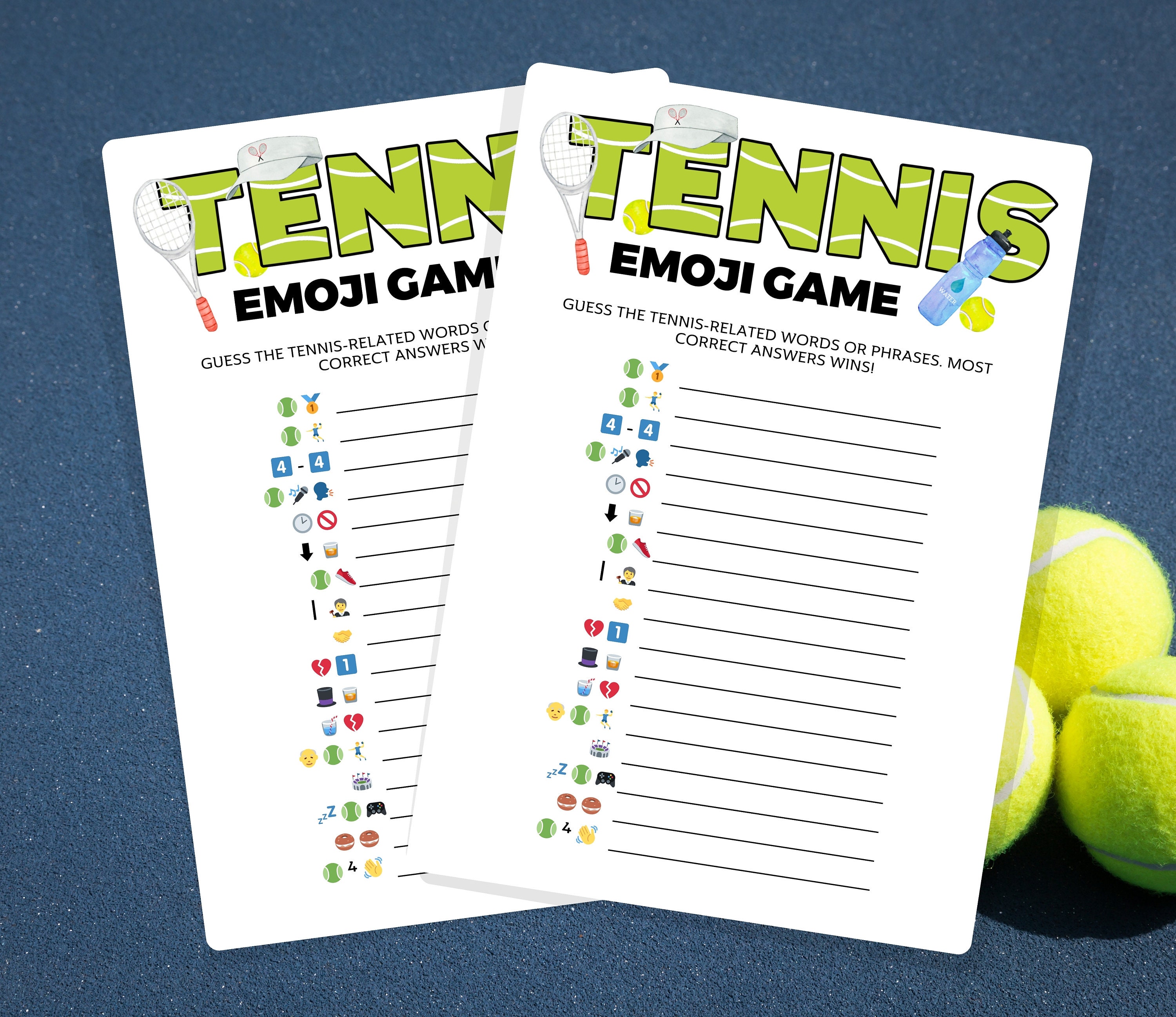 Tennis Emoji Game, Tennis Emoji Pictionary, Team Building, Tennis ...