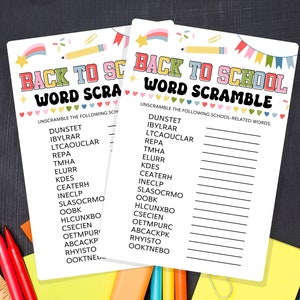 Back to School Word Scramble Game, Back to School Game, Word Scramble ...