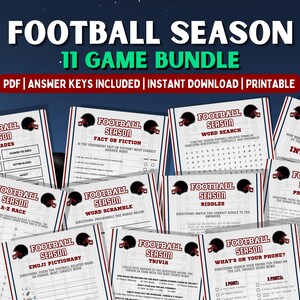 Football Watch Party Games Bundle: 11 Game Printable Pack (Digital Download)