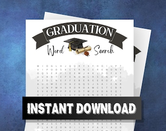Graduation Word Search Game, Graduation Game, Word Search Printable, Grad, With Answer Key, Graduation Party Print, Fun Graduation Activity