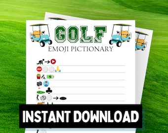 Golf Emoji Pictionary Game, Emoji Pictionary, Group Games, Golf Party Game, Golf Birthday Celebration, Fun Golf Activity, PGA Tour Game