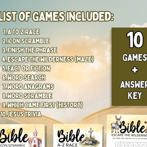 Bible Games Bundle, 10 Games, for Adults and Kids, Church Activities ...