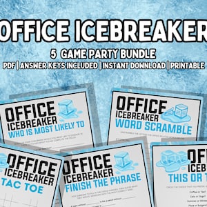 Office Icebreaker Game Bundle, Office Party Game, Office Game, Work Party Game, Work Retreat Ideas, Icebreakers, Team Building Staff Games