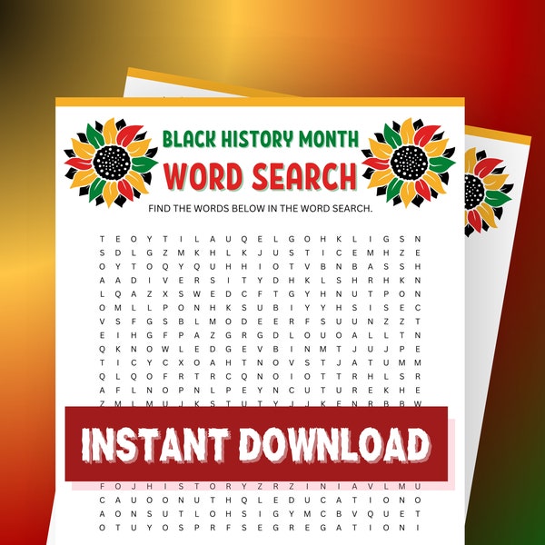 Black History Word Search Game, Black History Games, Black History Month, Word Search Printable, Word Search, Black History Classroom Game