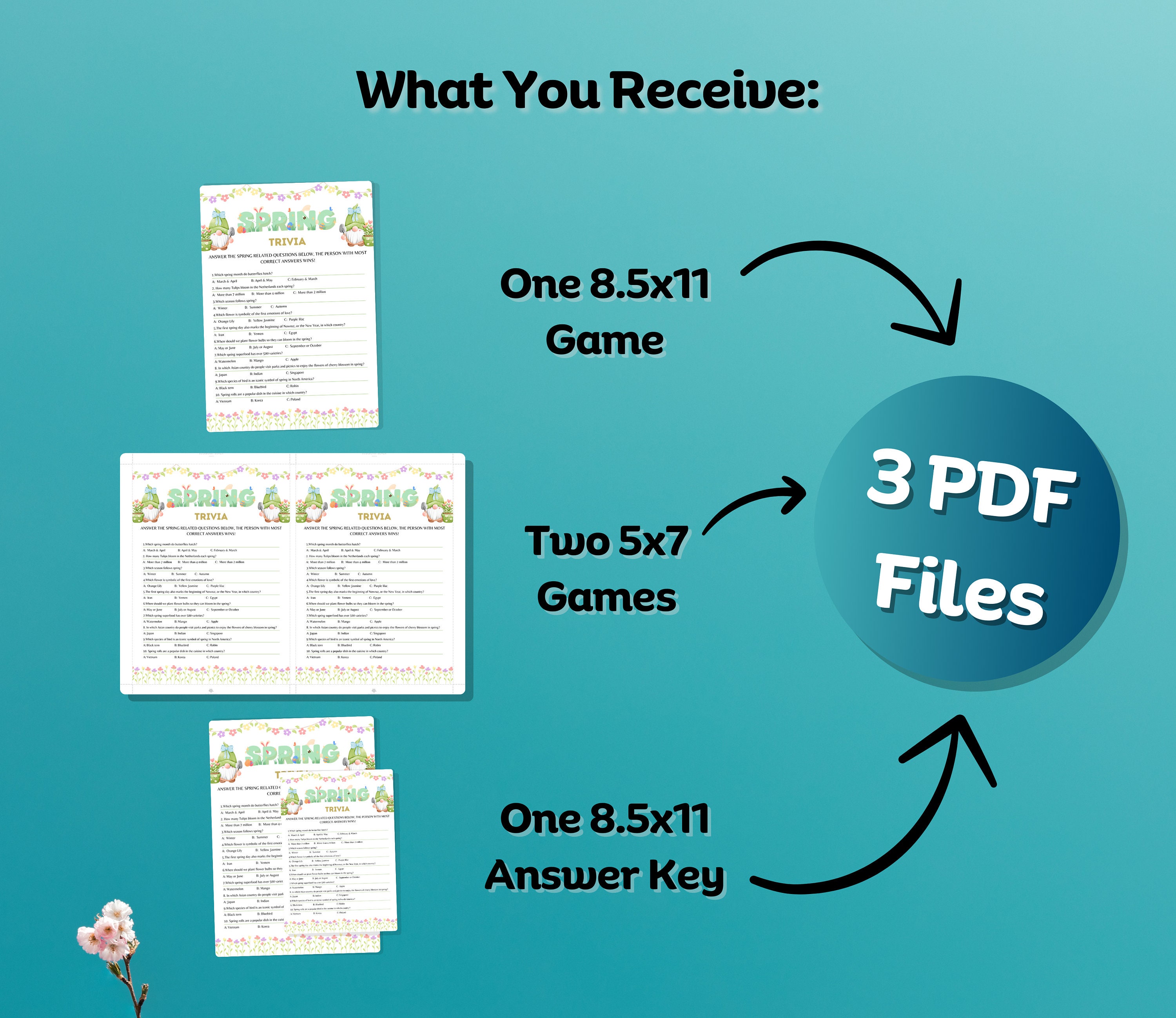 Spring Trivia Game, Trivia Printable, Games for Springtime, Fun Spring ...