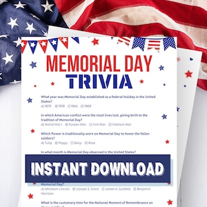 Memorial Day Trivia Game Printable