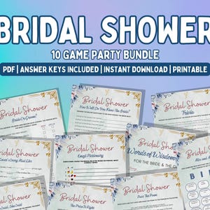 Bridal Shower Game Bundle, Bridal Shower, Modern Wedding Games, Bachelorette Party Printable, Bridal Shower Activities, Bridal Printables