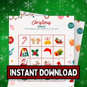 Christmas Bingo Game, Fun Christmas Game, Bingo Cards, Printable Bingo, Bingo Christmas, Work Holiday Bingo, Bingo Printable, 20 Bingo Cards