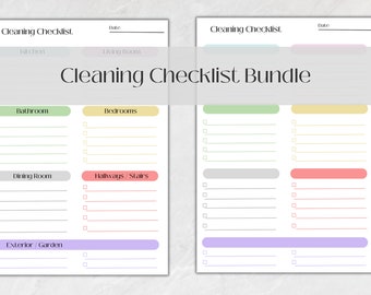 cleaning checklist, cleaning cards, home cleaning planner, cleaning list by room, printable to do list, cleaning schedule, household planner