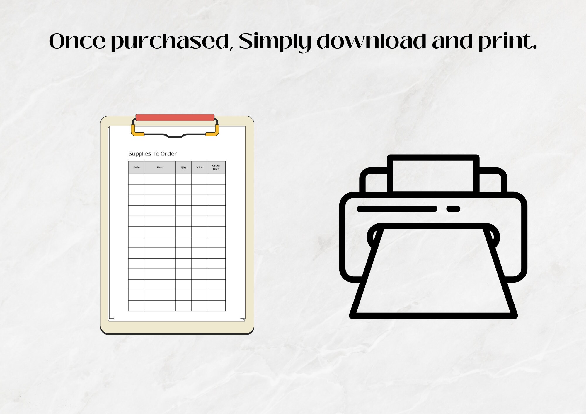 Supplies to Order Form Printable Order Tracker Supplies Etsy