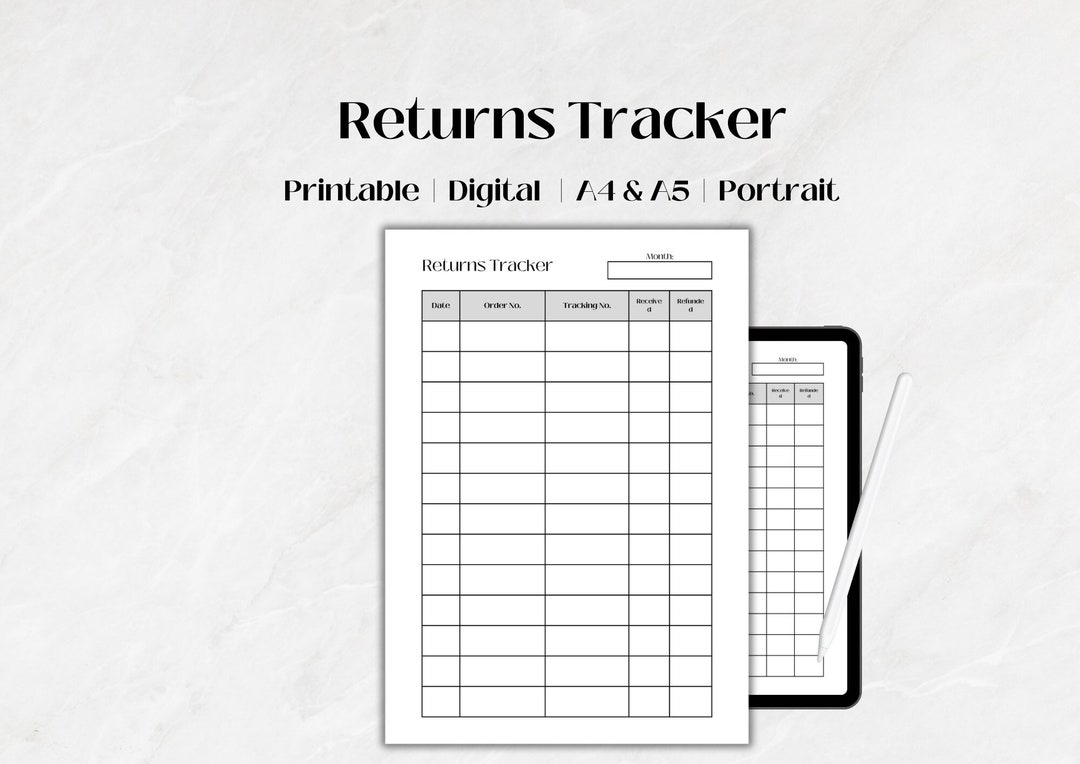 Returns Tracker Printable, Returns Sheet, Business Returns Tracker ...