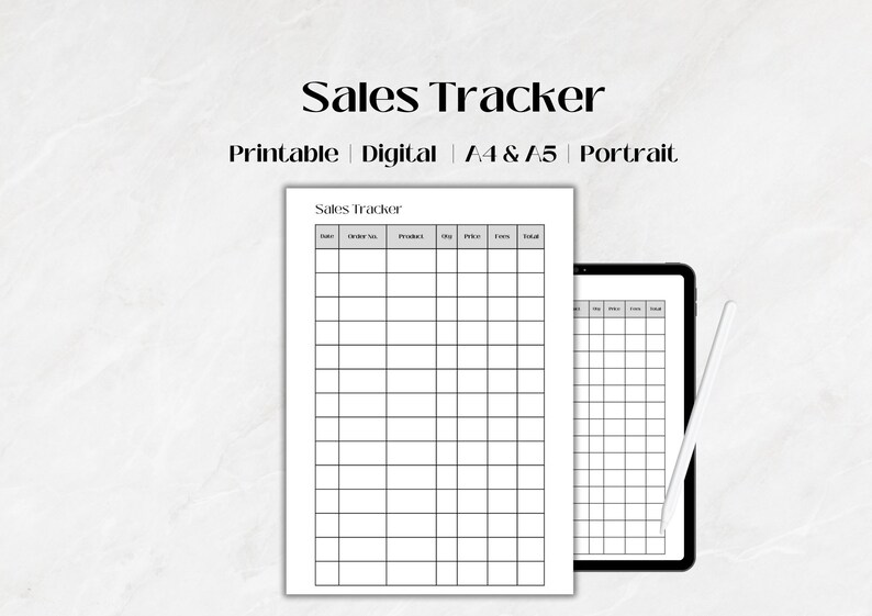 Sales Tracker Printable, Sales Log, Sales Record, Business Sales ...