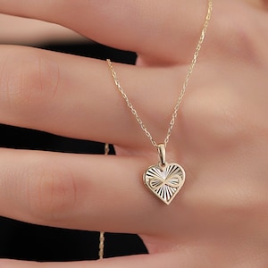 14K Gold Heart Charm Infinity Necklace for Women | Eternal Love Pendant | Romantic Gift for Her | Mother&#39;s Day Jewelry