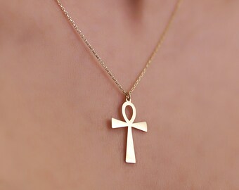 Real Gold Cross Necklace for Women | Fine Jewelry | Christian Symbol Necklace | Gift for Him | Gift Mother's Day gift | Christian Symbol