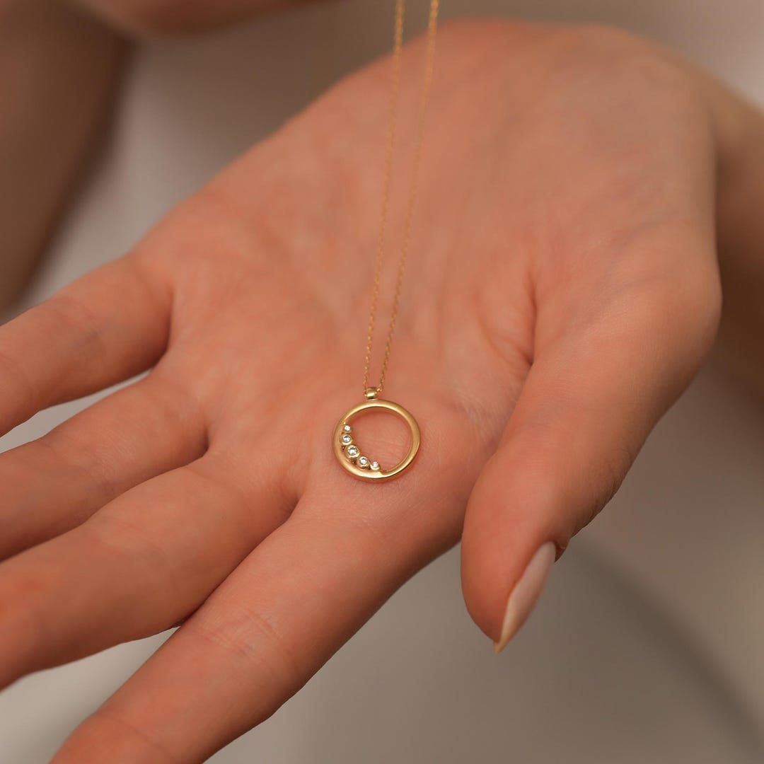 Lab Diamond Journey Circle Necklace