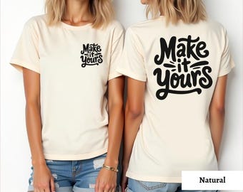 Natural T-Shirt Mockup: Bella + Canvas 3001 Front & Back (PNG Digital Download)